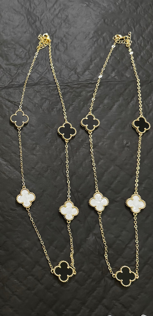 B&W Clover Necklace