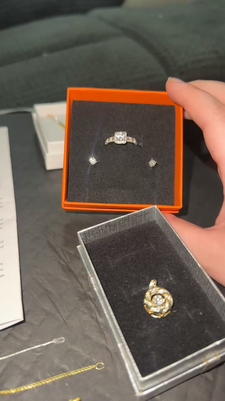 Cz 925s Ring and Moissanite Earings Combo